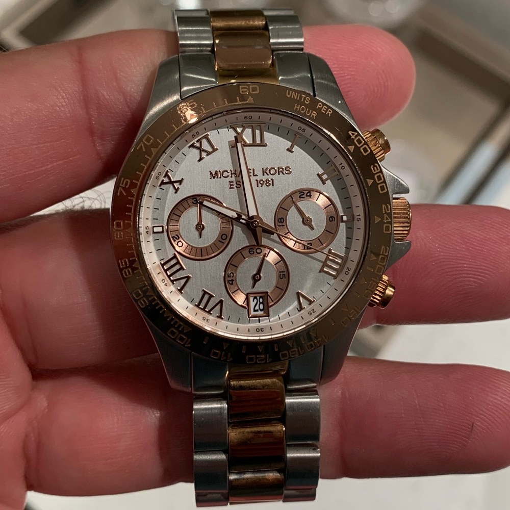 Michael Kors Rose Gold and Silver Watch